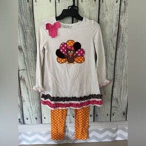 Cute Turkey Outfit with Polka Dot Leggings